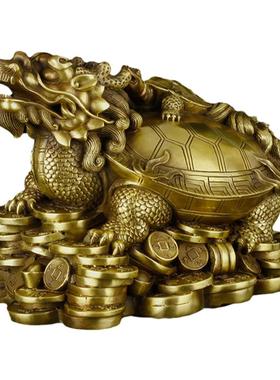 纯手工铜艺铺黄铜办公室龙龟