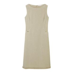 OVV秋冬热卖女装优雅一字领修身流苏无袖背心连衣裙