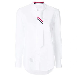 21春夏三色织带TB领带衬衫白色四季百搭学院风制服女衬衣