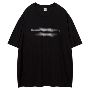 王嘉尔同款cleanfit黑色短袖T恤男2025夏季新款美式设计感上衣女