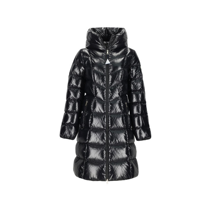 【自营】Moncler/盟可睐女士修身版中长款鹅绒连帽羽绒服大衣外套