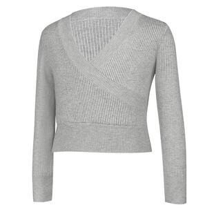 儿童舞蹈练功毛衣一字领披肩小外套灰色罩衫女童秋冬芭蕾舞服长袖