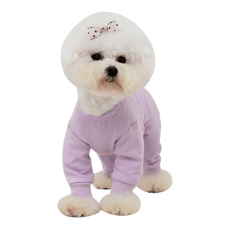 小型犬衣服春夏装包肚子泰迪四脚裤加长袖比熊衣服小狗狗春装博美