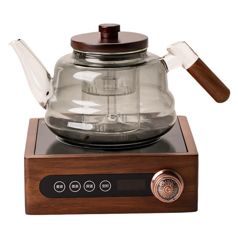 电陶炉煮茶器煮茶壶2025新款高端胡桃木煮茶炉玻璃烧水壶泡茶专用