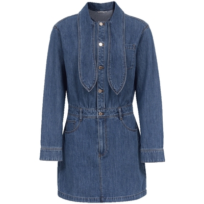 ONLY水洗正肩短裙牛仔连衣裙