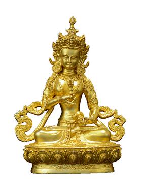 闯隆7cm常寿佛鎏金铜像铜器摆件