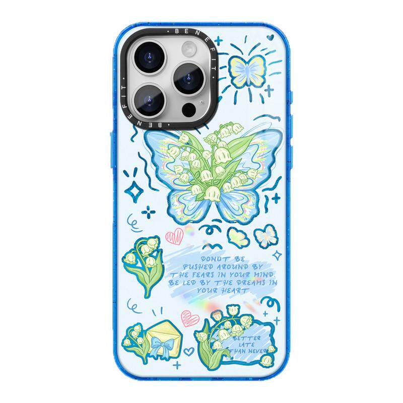 benefit夏日镂空铃兰蝴蝶18pro17适用于iphone16promax苹果15PRO晶盾磁吸手机壳13新款14套12冰川纹防摔