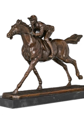 铜雕塑赛马铜像马术摆件