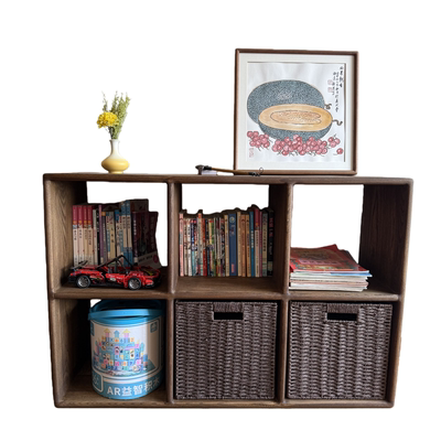 浅胡桃色儿童书柜收纳柜