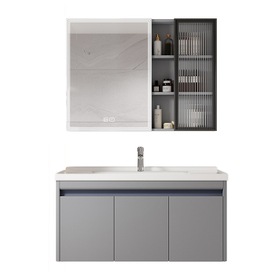 蜂窝铝浴室柜组合陶瓷一体盆洗脸洗手盆柜卫生间全铝洗漱台抽纸口