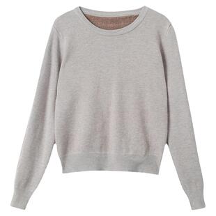 短款加绒毛衣女加厚一体绒秋冬2025新款内搭针织打底衫小个子上衣