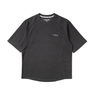 NPNG爆款凉感户外华夫格男女短袖T恤灰色透气吸汗速干舒适极简风