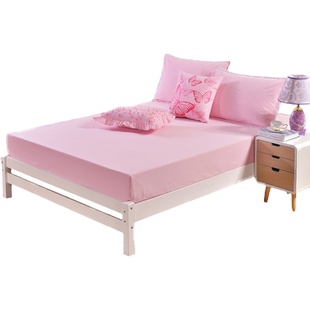 外贸尾单床笠纯棉全棉加厚纯色1.5m1.8m床罩席梦思床垫保护套包邮