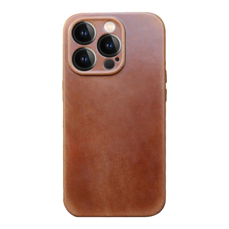 马臀皮小众定制苹果17系列16ProMax手机壳15plus头层真皮iphone14高端品牌复古iphone13真皮手机