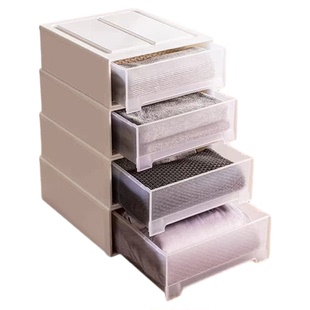 衣服收纳盒抽屉式家用衣物透明整理盒内衣收纳柜储物盒衣柜整理箱