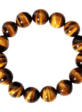 普陀山天然财神虎眼石手链男女款黄虎睛石水晶转运招财手串收藏款