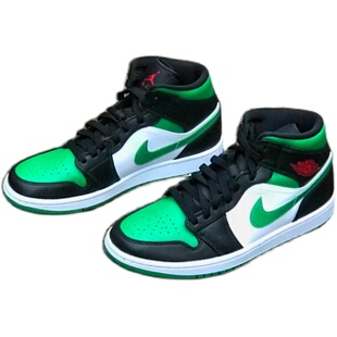 Nike Air Jordan 1 Mid AJ1中帮小黑红黑绿脚趾554724-066-067