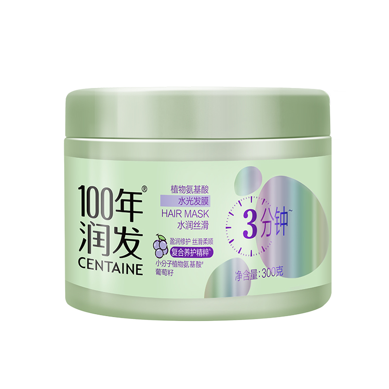 100年润发水润丝滑水光发膜烫染修护改善毛躁柔顺护发素女300ml