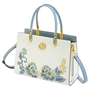 【新年礼物】神婷国风包包女款刺绣结婚妈妈包真皮手提新中式女包