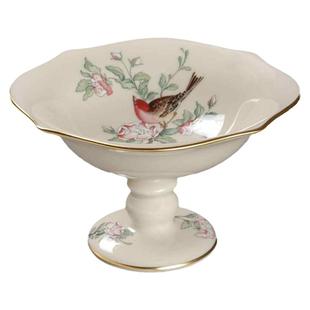 现 纽约下城公园进口雷纳克斯花枝小夜曲红雀鎏金陶瓷高脚小食碗