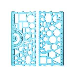 软尺多功能绘图尺小学生手抄报模板尺带波浪线儿童镂空画花曲线大号绘画画图形的尺子画圈百变万花尺全套文具