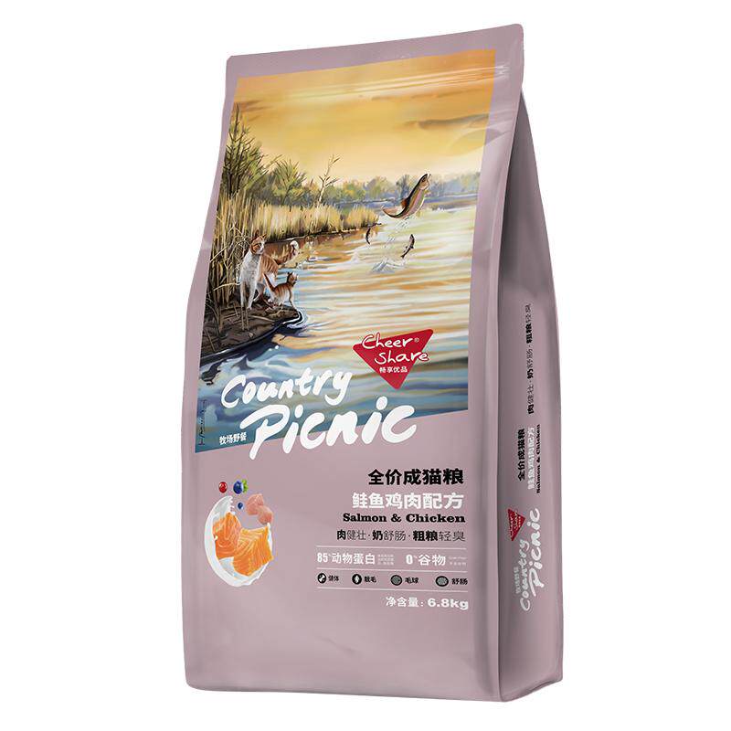 畅享优品鲑鱼鸡肉成猫粮1.5kg*4