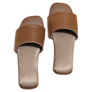 Farfary番薯泥日式真皮拖鞋女夏室内家居软底静音高级感防滑外穿