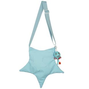 小众设计星星帆布包多巴胺配色斜挎包欧美时尚单肩尼龙百搭挎包潮