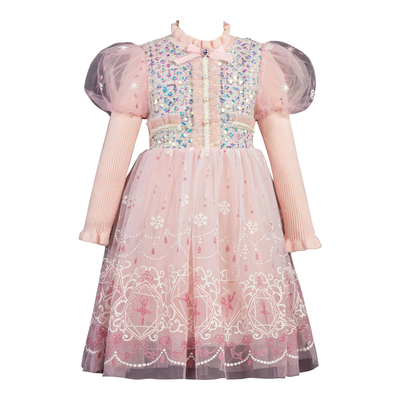 【品牌】女童粉色爱莎公主裙