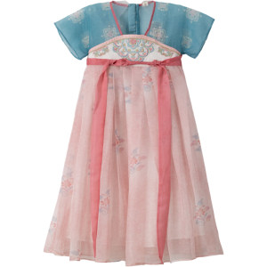 古月家童装汉服汉服女童2025夏季款儿童高端仙气国风公主连衣裙女孩薄款表演襦裙