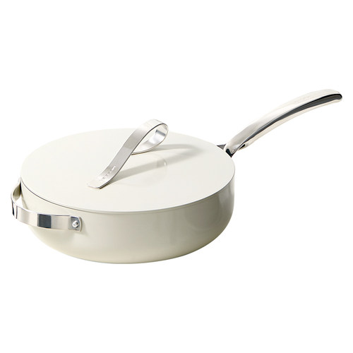 velosan丝带深煎锅平底不粘锅家用陶瓷炒菜锅电磁燃气聚油牛排锅