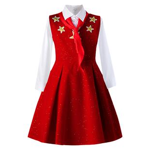 十一童心向党红红的太阳演出服小学生合唱服儿童歌唱祖国红色礼服