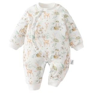 婴儿衣服秋冬棉衣婴幼儿连体衣宝宝保暖棉服加厚a类纯棉冬装夹棉8