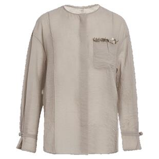 qs秸熙春秋新季设计感纯色遮阳衬衫宽松薄款长袖百搭显瘦时尚外套