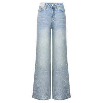 ANN ANDELMAN 25春夏女士设计感烫钻直筒牛仔裤银泰百货301286