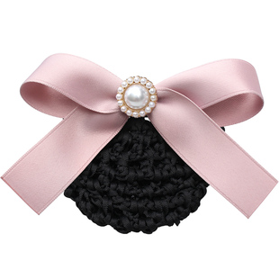 护士头花发网女盘发网兜空姐银行粉色职业头饰服务员发夹工作发饰