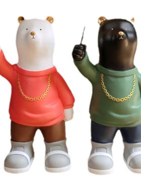 宜室艺家创意气球熊摆件家居客厅卧室儿童房小憨憨熊可爱装饰品