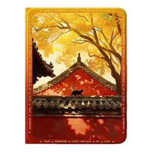 适用苹果ipadair6平板保护套ipad11代10国风ipadpro保护壳air7带笔槽mini6秋意9九8城墙9.7英寸air5迷你4黑猫