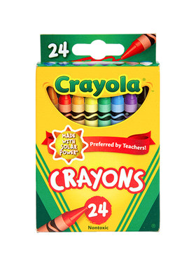 绘儿乐Crayola8色彩色蜡笔24色老师推荐画笔16色学生美术课专用画画蜡笔