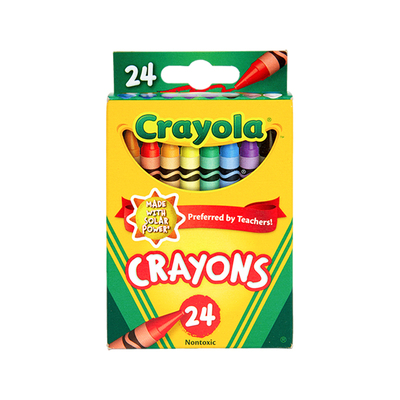 绘儿乐Crayola8色彩色蜡笔24色老师推荐画笔16色学生美术课专用画画蜡笔