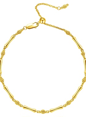 新中式黄金色节节高升竹节手链