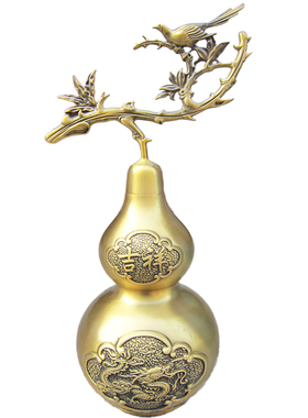 铜葫芦风水摆件喜上眉梢龙凤呈祥