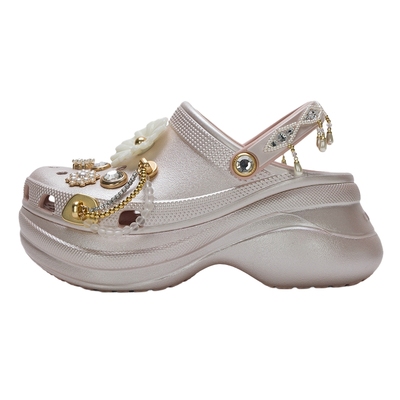 crocs卡骆驰复古小鲸鱼璀璨珠花洞洞鞋厚底女鞋花园鞋凉鞋211519