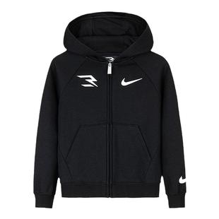 Nike 3brand童装儿童加绒开襟卫衣男童冬季新款保暖外套N32442174