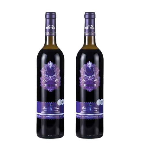 鑫野蓝莓果酒 伊春鑫野蓝莓酒 蓝莓红酒 甜型蓝莓酒730ml*6瓶整箱