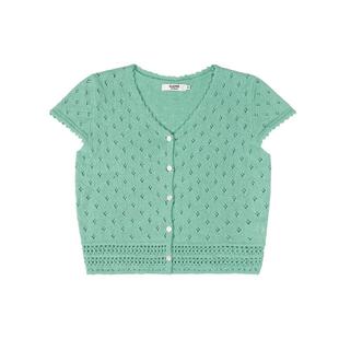 LLANO镂空手钩边针织开衫短款复古浪漫法式甜美薄毛衣上衣女夏季