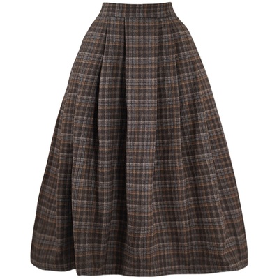 亦克阿瑟复古文艺羊毛呢半身裙