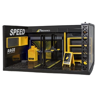 1:24仿真DIY拼装汽车修理厂场景停车场模型停车场摆件收纳玩具车