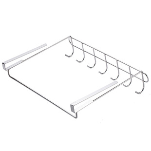 免打孔厨房挂钩神器304不锈钢吊柜收纳架橱柜下悬挂式挂勾置物架