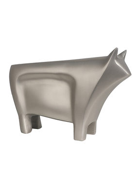 现代轻奢金属铝制公牛摆件